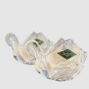 2 Shannon Crystal Swan Candleholders 5" votives tealights Godinger romantic bird